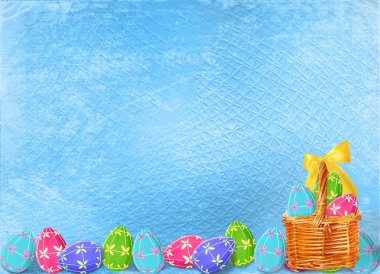 çok renkli yumurta Paskalya kutlamak için pastel arka plan
