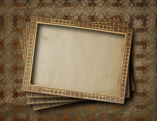 Old grunge frames on the ancient paper background — Stock Photo, Image