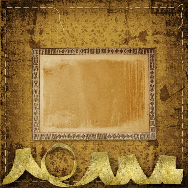 Old grunge frames on the ancient paper background — Stock Photo, Image