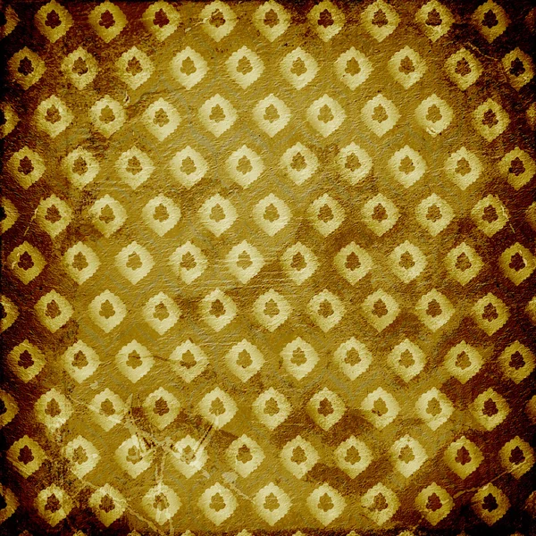 Grunge brown background with ancient ornament. Vintage textile — Stock Photo, Image