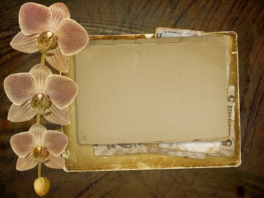 kutlama veya p bir dalı ile davet için eski kartpostal