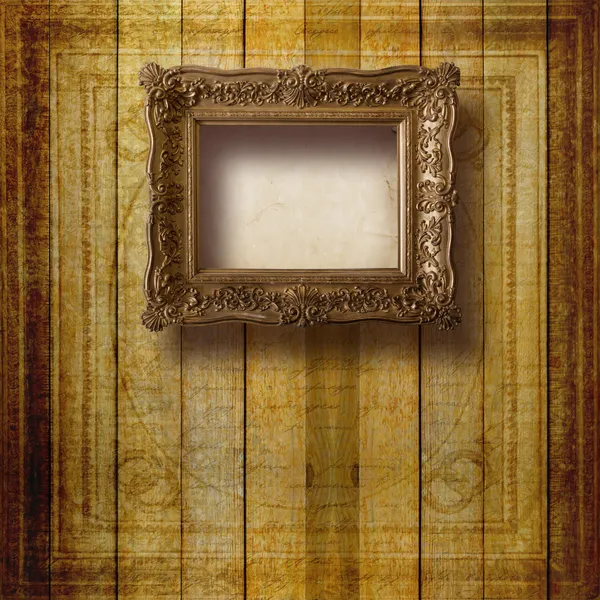 Old room, grunge interior with frames in style baroque — Stock Photo, Image