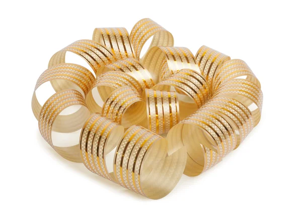 beyaz izole zemin üzerine altın kağıt yatay şerit