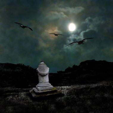 Halloween loş ışığında uğursuz karanlık gece