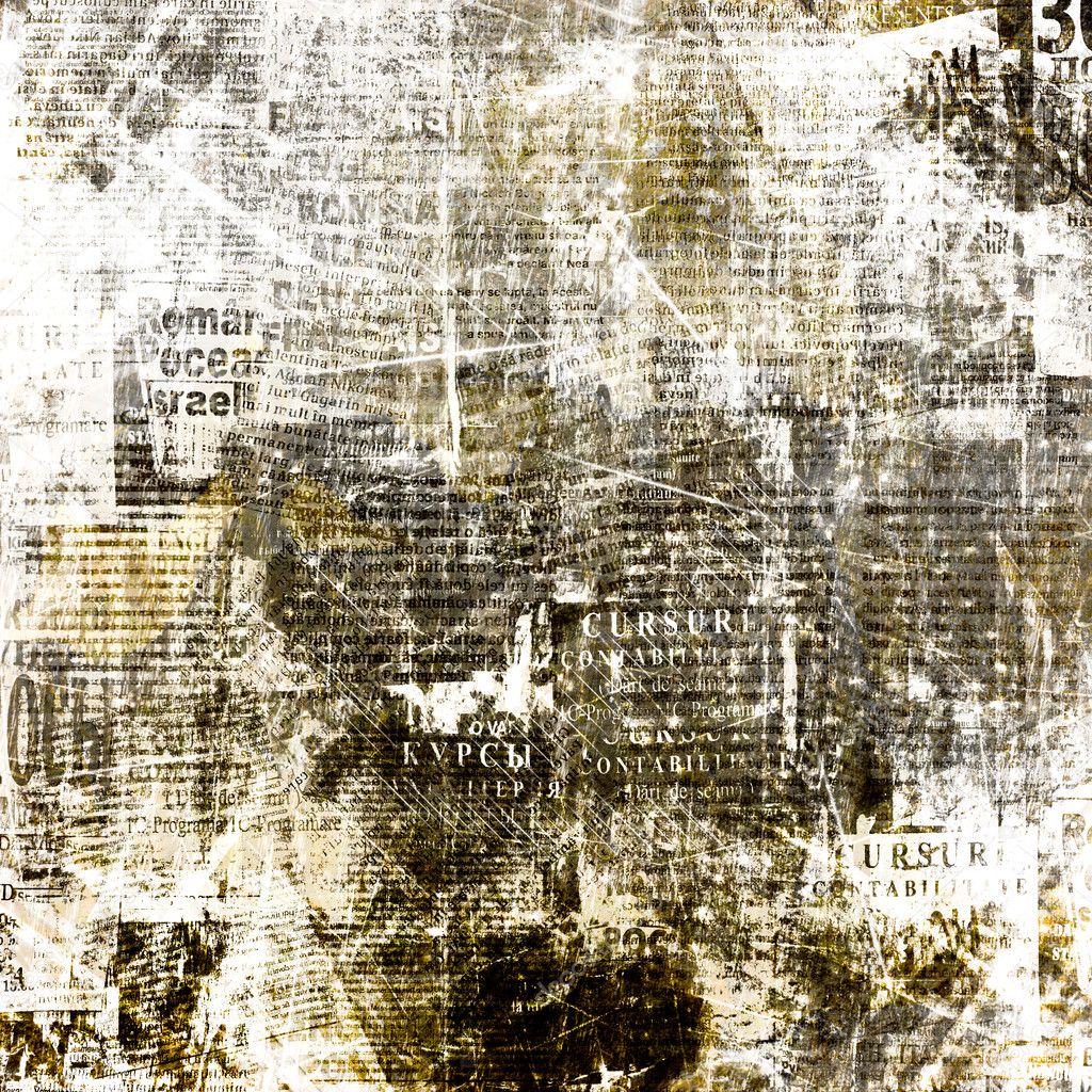 Grunge abstract newspaper background for design with old torn po