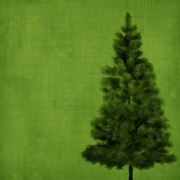 Christmas tree on abstract green vintage background — Stock Photo, Image