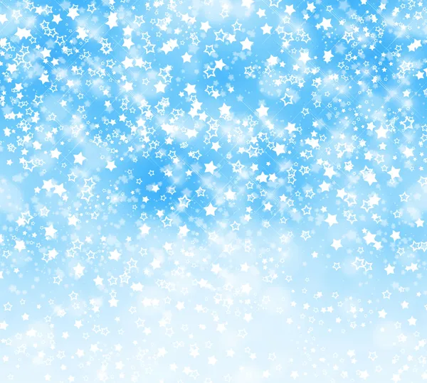 Abstract background with snowflakes, stars and blur boke — Stock Photo, Image