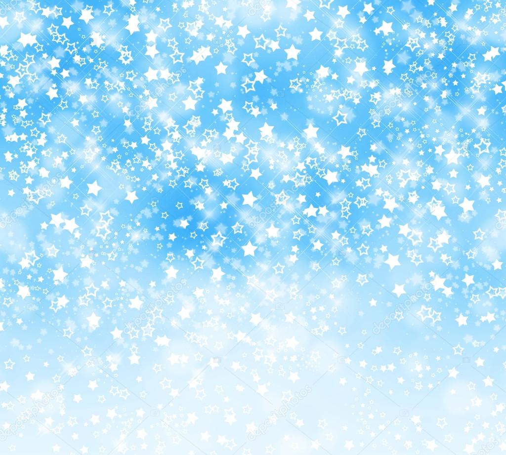 Abstract background with snowflakes, stars and blur boke