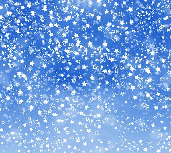 Fundo abstrato com flocos de neve, estrelas e boke borrão — Fotografia de Stock