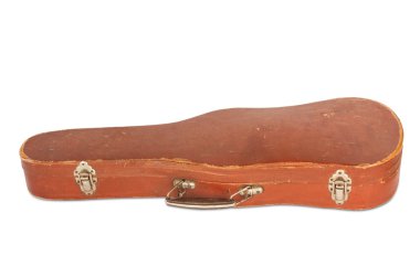 Beyaz bir arka plan üzerinde izole keman ile eski dava