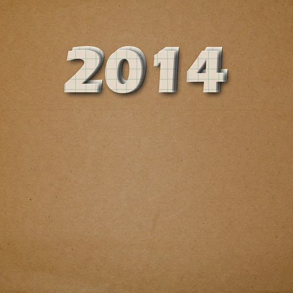 Paper numbers of new 2014 on an abstract background — Stock Photo, Image