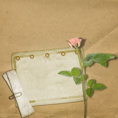 Gül ile kutlama için eski Vintage kartpostal