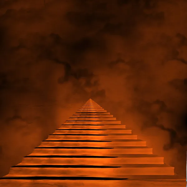 Escalera que conduce al cielo o al infierno — Foto de Stock