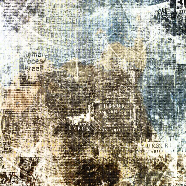Grunge soyut gazete arka plan tasarımı ile eski yırtık po — Stok fotoğraf