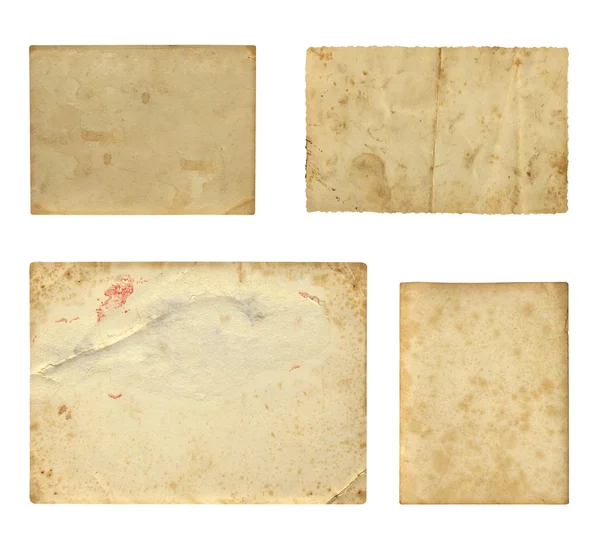 Conjunto de textura de papel fotográfico antiguo aislado sobre fondo blanco — Foto de Stock