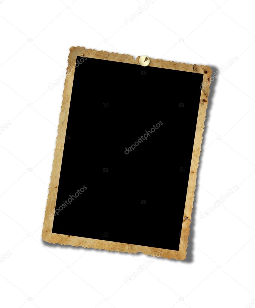 Old grunge paper frames on the  isolated white background