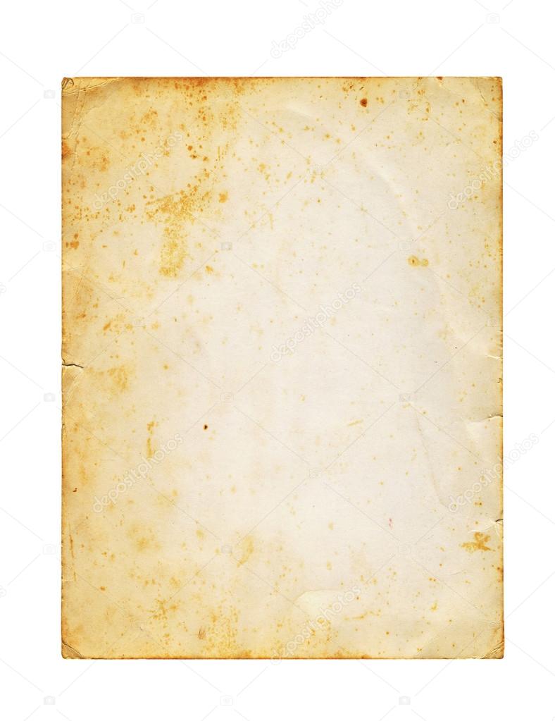 Old photo paper texture isolated on white background