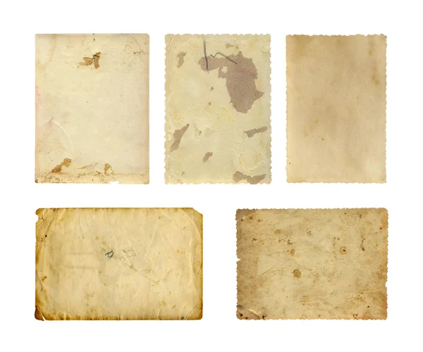 Beyaz arka plan üzerinde izole eski fotoğraf kağıt dokusu kümesi — Stok fotoğraf
