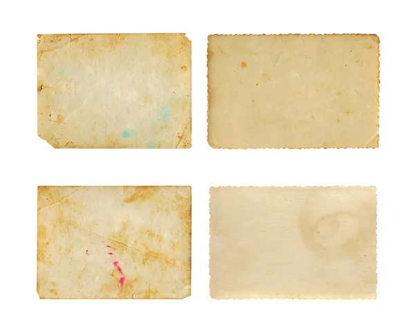 Conjunto de textura de papel fotográfico antiguo aislado sobre fondo blanco —  Fotos de Stock