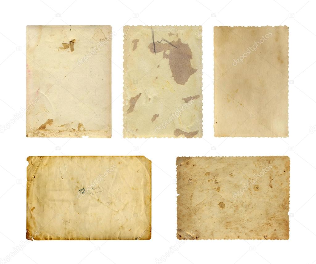 Set of  Old photo paper texture isolated on white background