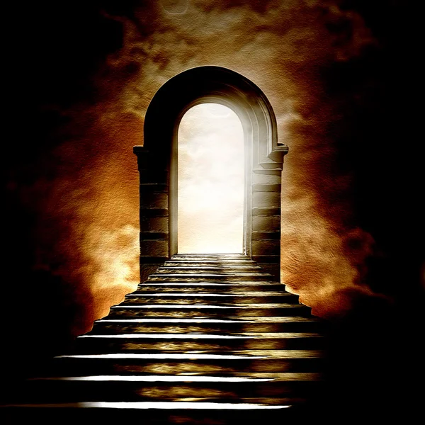 Staircase leading to heaven or hell. — Stock Photo, Image