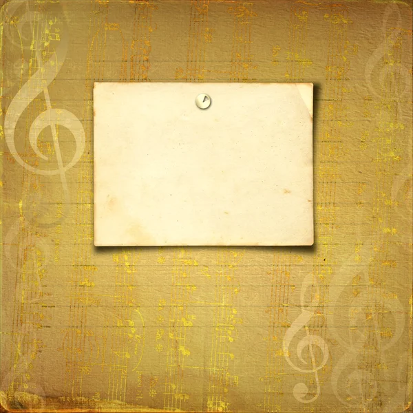 Grunge musical background with gold notes — Stock Photo, Image