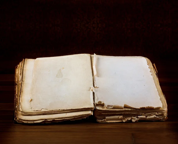 Открыть старую книгу с пустыми страницами — стоковое фото