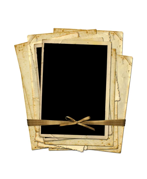 Conjunto de textura de papel fotográfico antiguo aislado sobre fondo blanco — Foto de Stock