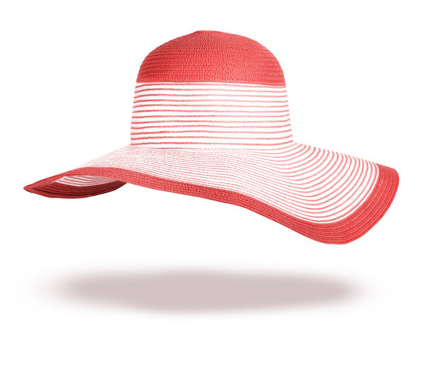 Summer straw hat isolated on white background
