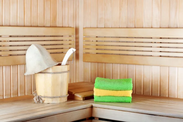 Traditional wooden sauna for relaxation — Stock Photo, Image