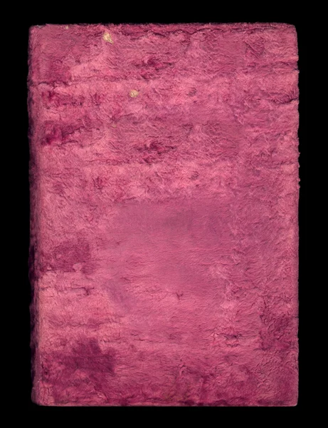 孤立在黑色背景上的旧粉红色天鹅绒封面 — 图库照片