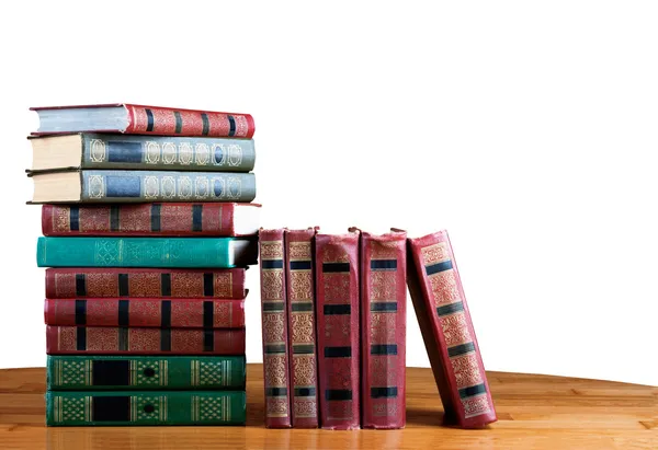 Reich verzierte Bände von Büchern mit einem goldenen Schriftzug auf der — Stockfoto