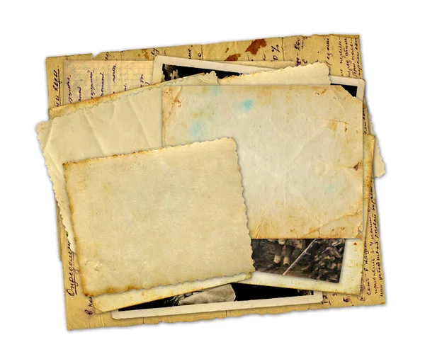 Pile of old photos and letters — Stock Photo, Image