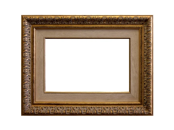 Dřevěný rám obrazu zlatý — Stock fotografie