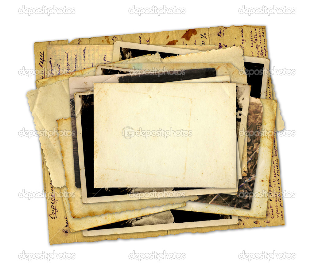 Pile of old photos and letters