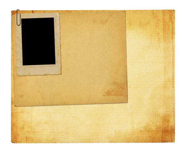 Old vintage paper with grunge frames for photos — Stock Photo, Image