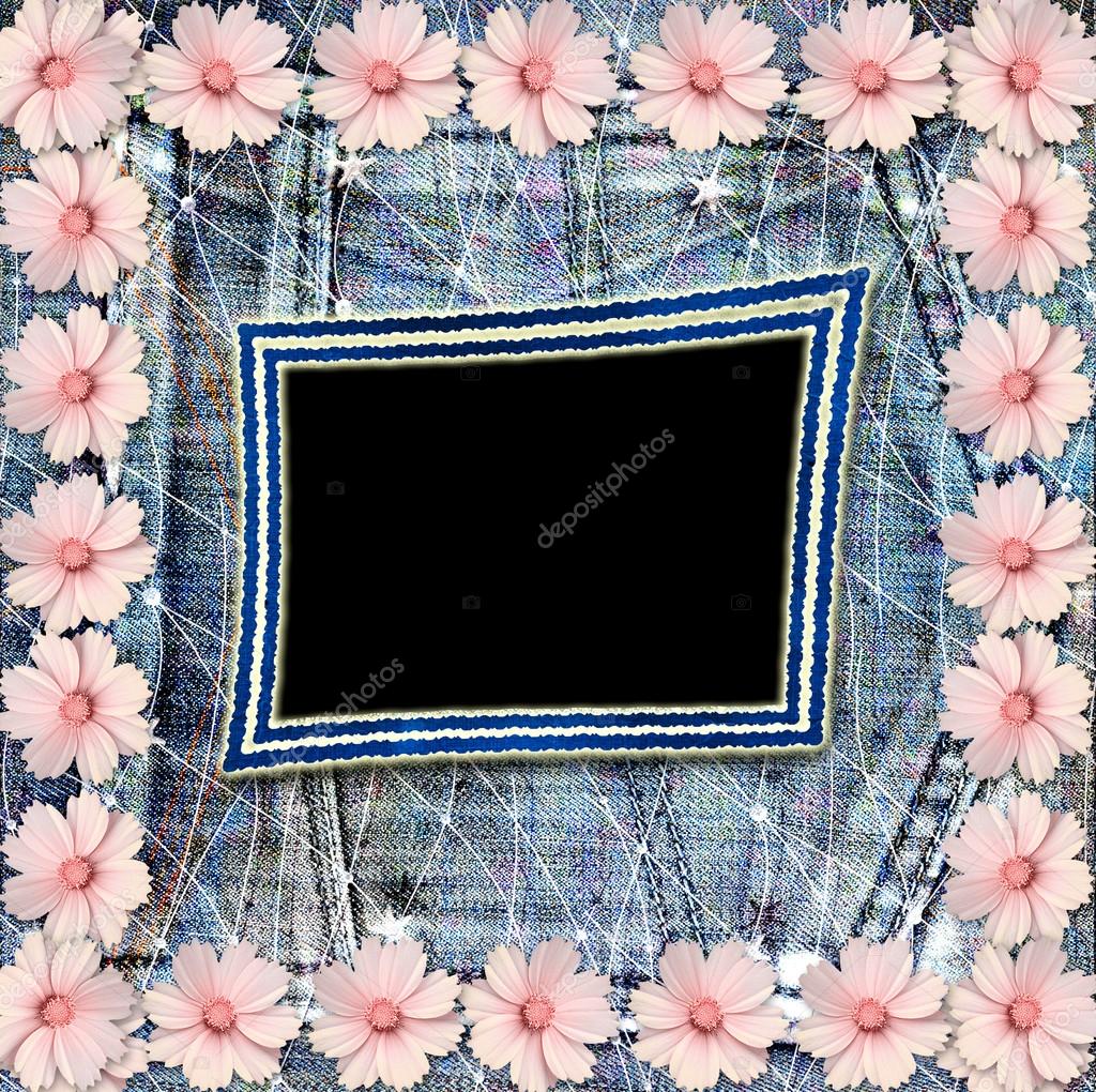 Alte Vintage Postkarte Mit Schonen Rosa Blumen Auf Blauer Jeans Stockfotografie Lizenzfreie Fotos C Loraliu Depositphotos