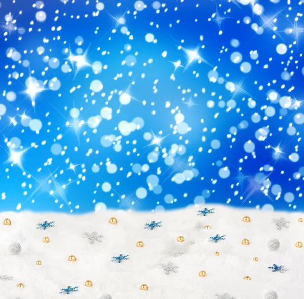 Vánoční pozadí s modrými hvězdičkami — Stock fotografie
