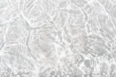 Su panoramik afişi. Su dokusu; su yüzeyinde halkalar ve dalgalanmalar. Spa konsepti geçmişi. Düz konum; üst görünüm; boşluğu kopyala; kopyalama alanı ile bileşim.