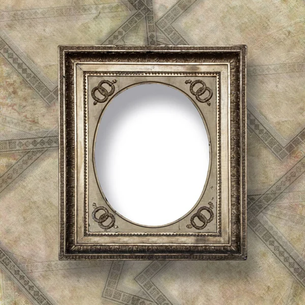 Wooden Vintage Gold Victorian Frame Museum Exhibition Old Worn Brown — 图库照片