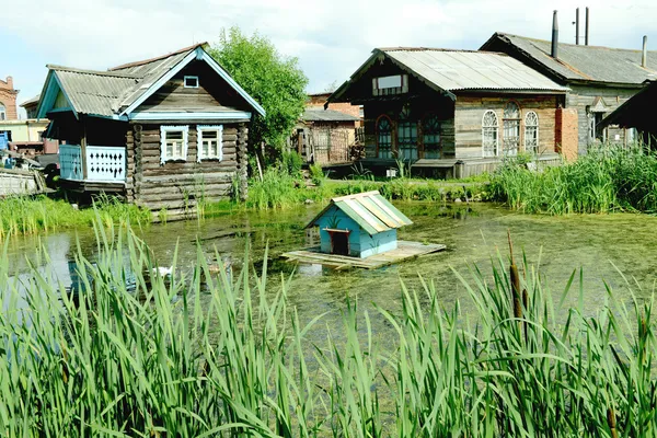 Rosyjski stary widok wiejski — Zdjęcie stockowe