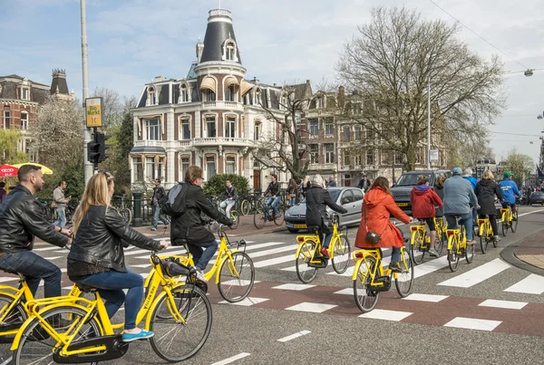 Amsterdam bicycle traffic — Stock Photo, Image