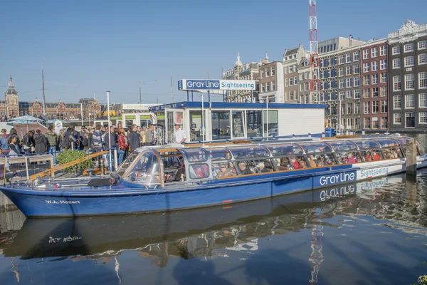 Kanal amsterdam gezisi — Stok fotoğraf