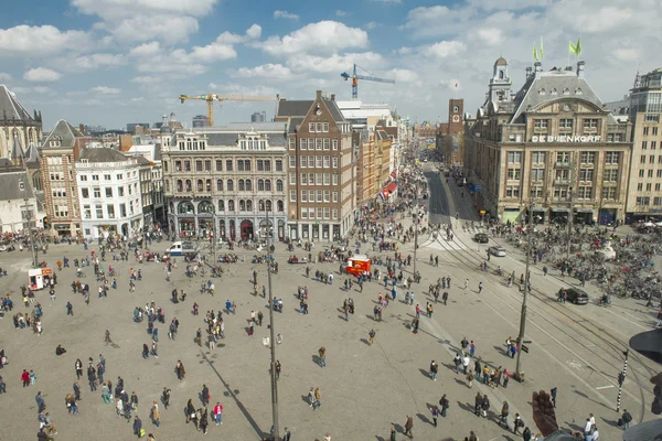 Damtorget i Amsterdam Royaltyfria Stockbilder