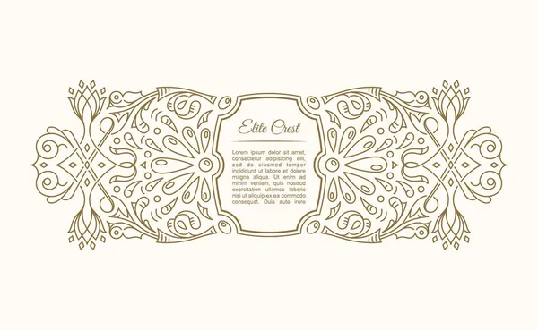 Etiqueta y tarjeta vintage. Diseño del marco caligráfico — Vector de stock