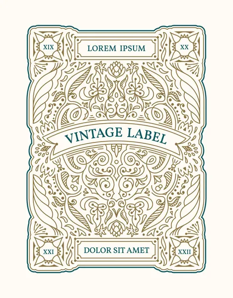 Rótulo e cartão vintage. Projeto de moldura caligráfica — Vetor de Stock