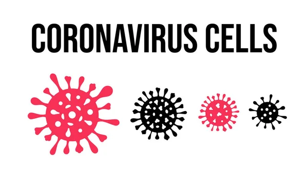 SARS-CoV-2 Coronavirus Bacteria Cell Icon, 2019-nCoV, Covid-2019, Coronavirus Bacteria. No Infection and Stop Coronavirus Concepts — Stockvektor