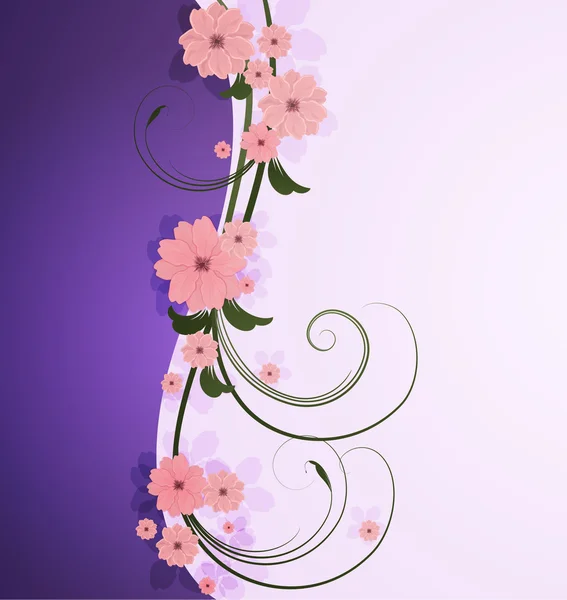 Fondo de primavera con flores — Vector de stock