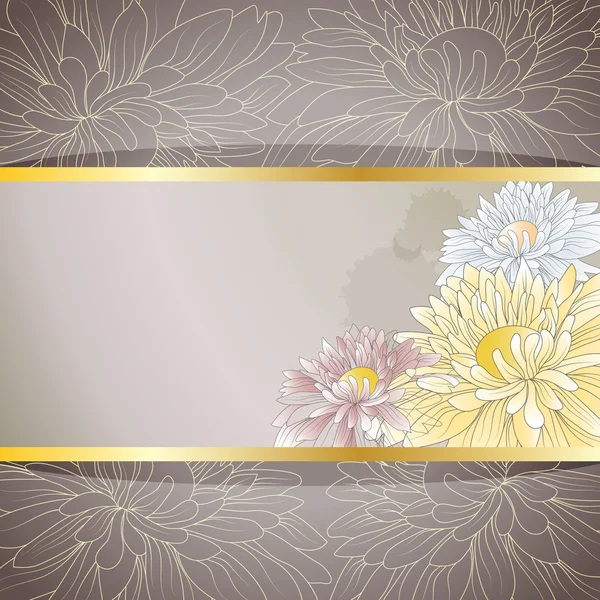 Elegante sfondo con crisantemi — Vettoriale Stock