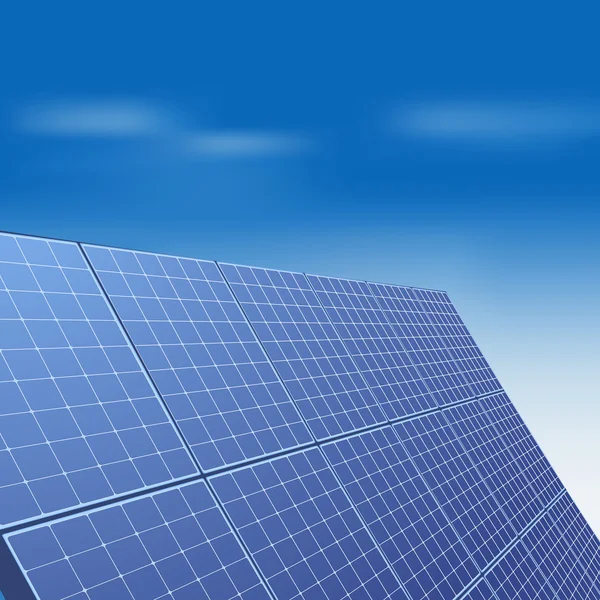 太阳能电池板与蓝天的对比 — 图库矢量图片